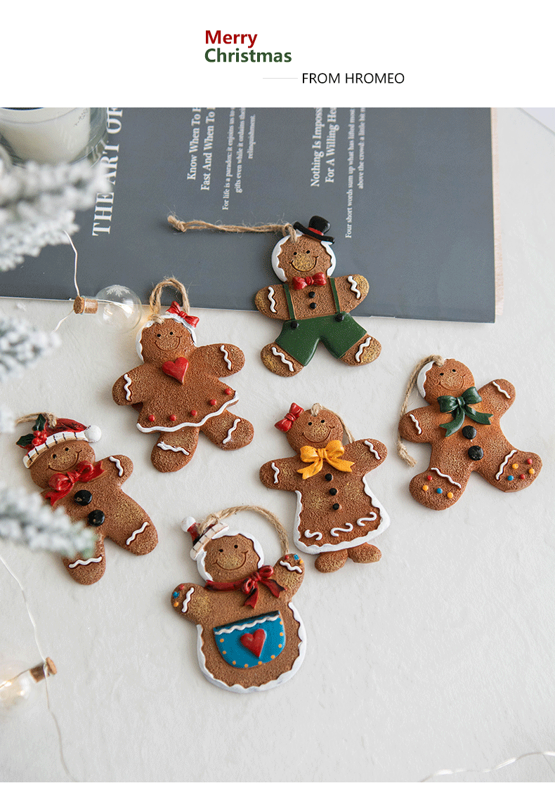 45g Weight Hanging Ornaments Event & Party Supplies Christmas Cute Gingerbread Resin Party Hanging Ornaments