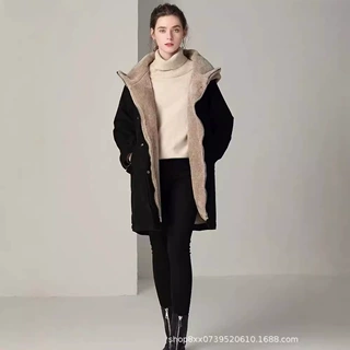 韩版中长款棉服女宽松连帽大码棉衣加绒加厚棉袄外套长袖百搭新款