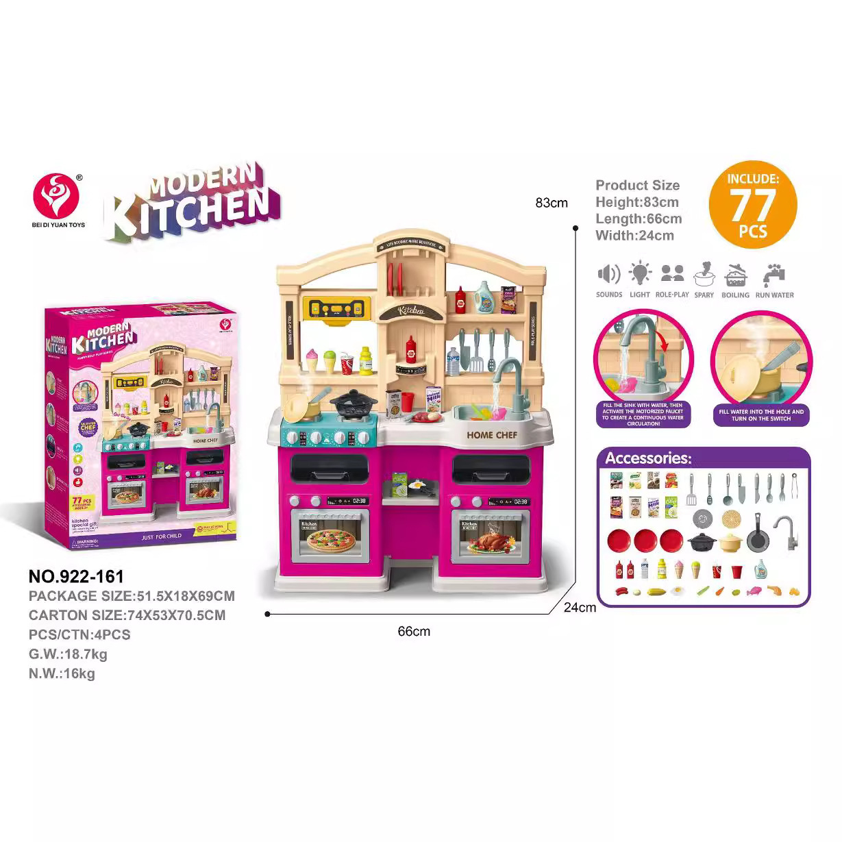 Simulación de pulverización de agua transfronteriza para niños cocina mesa de cubierta de cocina casa mesa de cocina juego de juguetes de cocina