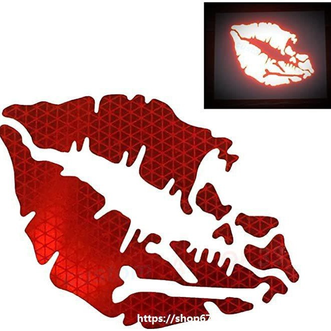 대외 무역 오토바이 헬멧 해골 스티커 섹시한 입술 자동차 스티커 반사 벌집 입술 인쇄 해골 성격 스티커 소품