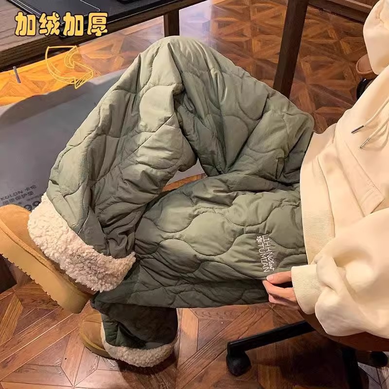 東北零下40度ズボン男性冬の子羊のベルベットとベルベットの厚い綿のカジュアルパンツ防風保温スキーパンツ