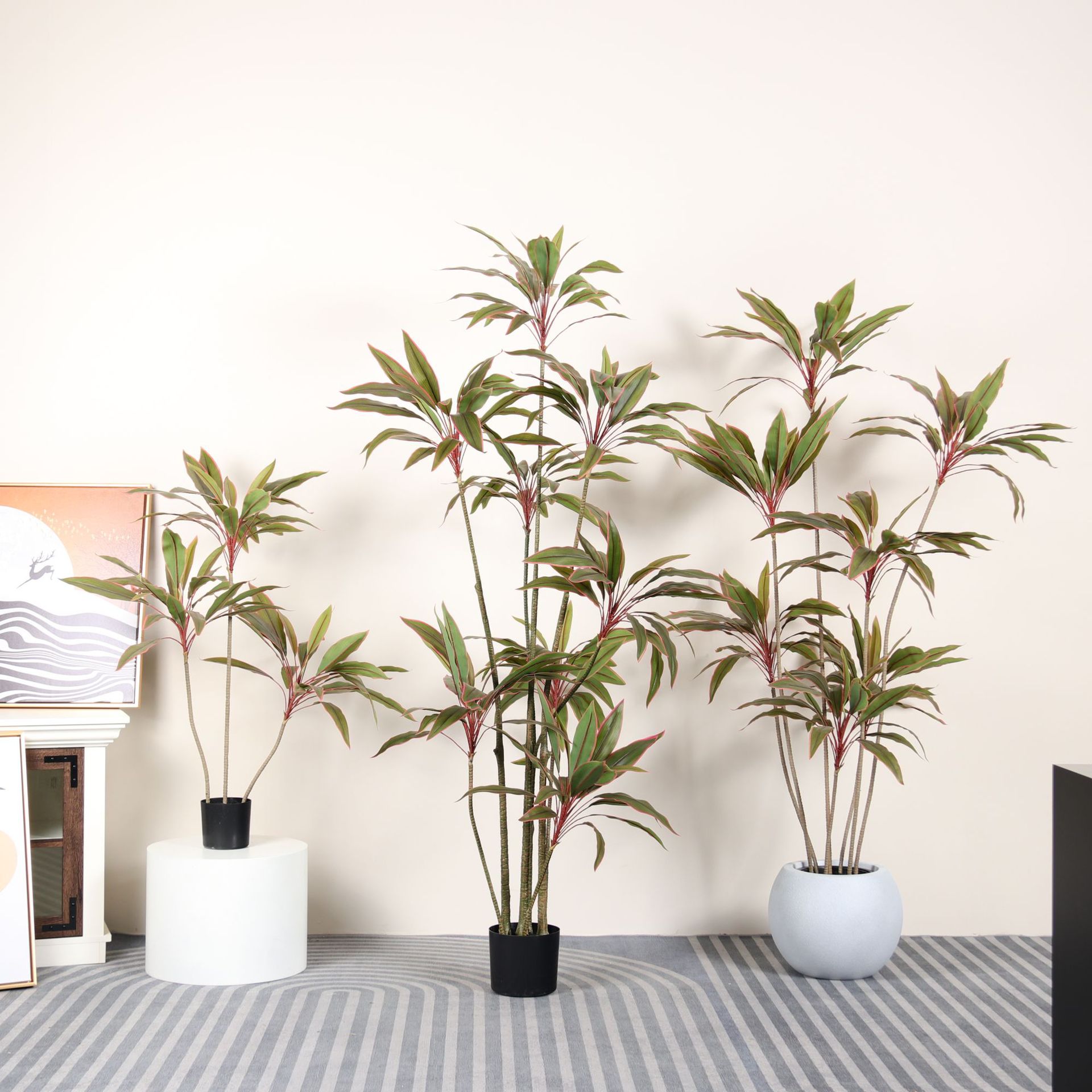 Planta artificial nórdica grande para sala de estar, árbol de simulación decorativo tipo banano viajero en maceta