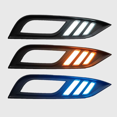 Suitable for 13-16 Kia K3 Daytime Running Lights Kia K3 Special Front Fog Lamp Modified Led Daytime Running Lights (Gündüz işıqları) - mustang-led-three-color-streamer-daytime-running-lights-price-per-pair