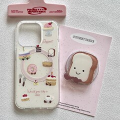 大穴磁気吸着ピンクの小さなケーキ型iPhone17/Apple 15ProMax/14/13用スマホケース