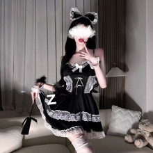 可爱性感减龄少女制服拼接蕾丝小个子收腰显瘦蛋糕吊带连衣裙包邮