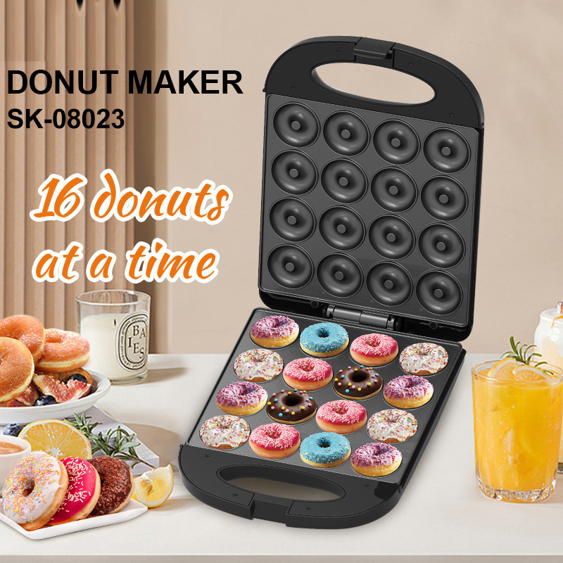 110V Cross-border Donut Machine Cake Machine Baking Machine 16-hole Bread Machine DONUT MAKER US Gauge