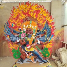 密宗纯铜普巴金刚铜佛像护法神像摆件藏传藏式彩绘马头金刚铜像