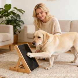 木质宠物磨爪板实木耐磨耐抓狗猫木锉板可调节砂纸坡道 狗爪锉板