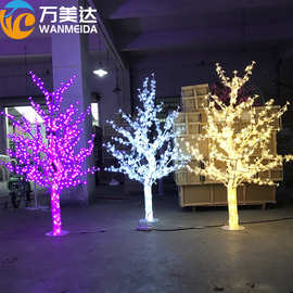 led仿真樱花树灯发光水晶灯装饰庭院公园景区商场布景树灯摆件