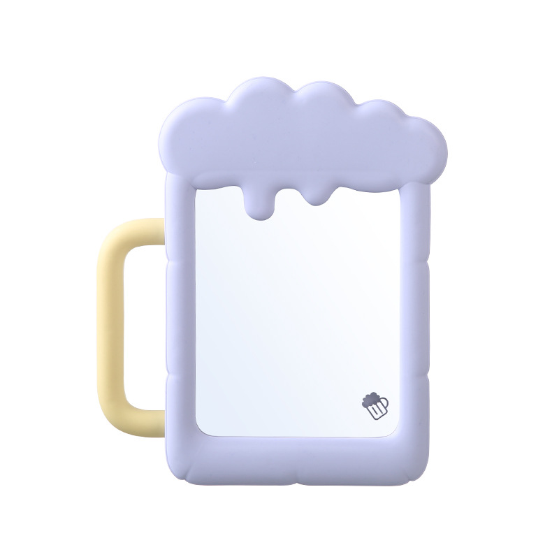 Inswind cerveza espejo de maquillaje espejo de decoración interesante dormitorio de estudiantes espejo de escritorio espejo de tocador de plástico lindo espejo pequeño