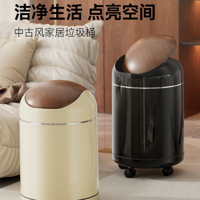 Salón de estar basura alta sensación de lujo ligero de gran capacidad cocina doméstica inodoro dormitorio con cubierta basura