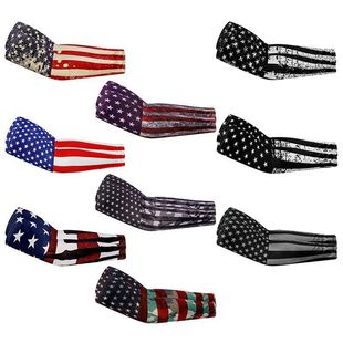 Cross-border e-commerce latest hot U.S. flag pattern sunscreen ice sleeve Europe and the United States outdoor cycling sports mountain climbing sleeve
