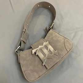 小红书网红同款小众设计师款复古百搭磨砂皮单肩手提小包包2025新