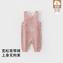 宝宝冬季灯芯绒套装保暖背带裤婴幼儿新款洋气秋装婴儿衣服