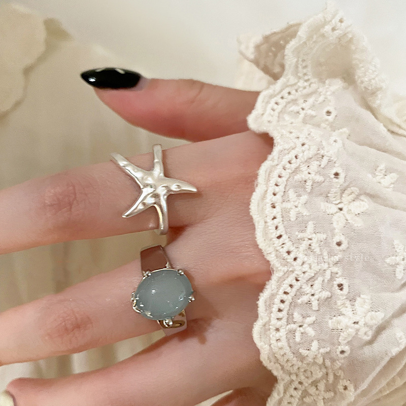 Designer Ring Seestern Im Urlaubsstil Aus 925er Sterlingsilber_voghion.com