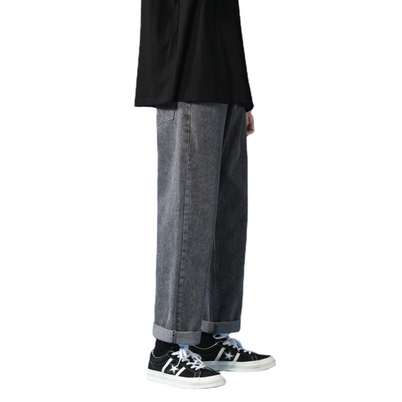 Pantalones de los hombres rectos flojos de los hombres de los pantalones vaqueros que drapean los pantalones a juego de los hombres de moda del estilo de Hong Kong