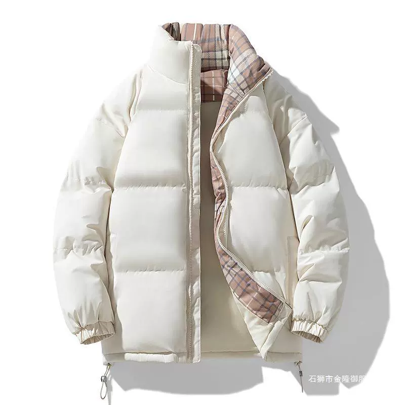 冬季新款情侣棉服男女同款日系潮牌面包服宽松立领加厚短款外套