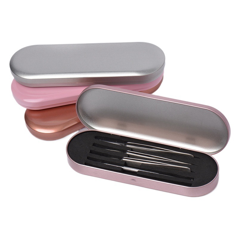 Venta al por mayor acné aguja caja de hojalata piel del pie Planer embalaje caja de hierro herramientas de belleza pinzas caja de embalaje