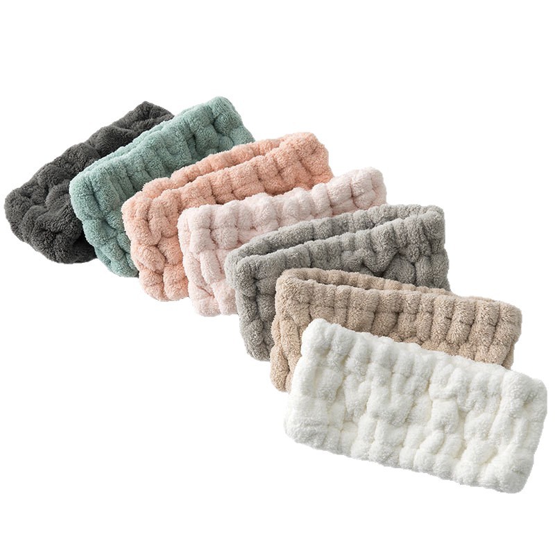 Cara lavado pelo banda coral felpa Mujer estudiante diadema alto elástico antideslizante Otoño e Invierno máscara lavado headbufanda tocado