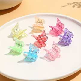 新款蝴蝶小抓夹 儿童果冻透亮彩色发夹发爪刘海夹发饰