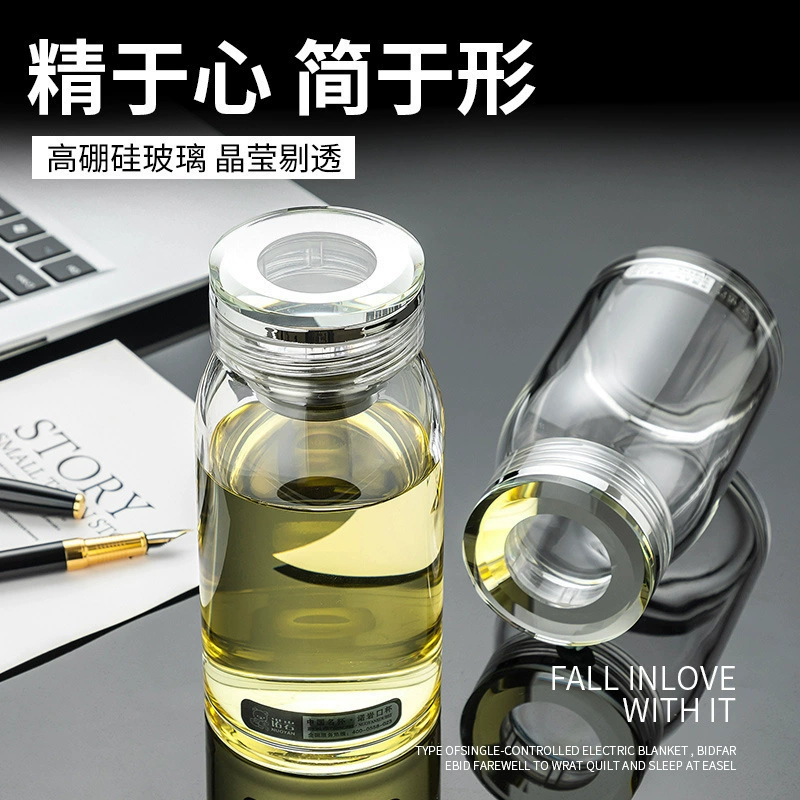 Стеклянная мужская утолщенная чашка для чая, прозрачная однослойная чашка для воды, высокое боросиликатное стекло, большая емкость, по умолчанию