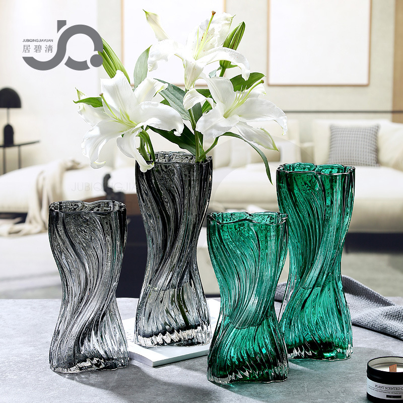 原色輕奢創意插花ins風玻璃花瓶客廳餐廳玄關樣板間家居裝飾水培