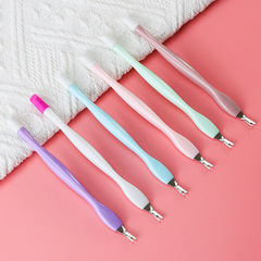 Low Price Wholesale Colorful Two-in-One Double Head Dual Use Dead Skin Fork Embossing Rod Dead Skin Push Exfoliating Nail Care Tool 