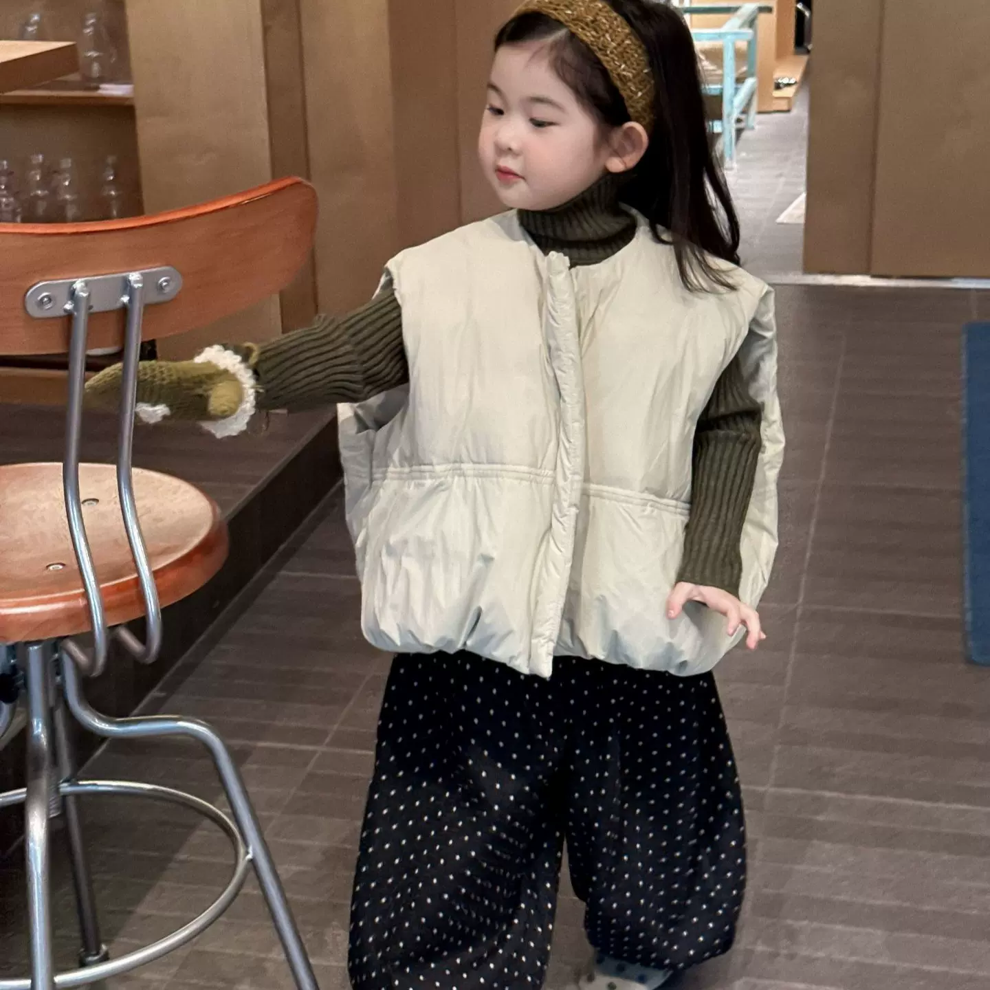 2025冬季新款童装 韩版童装 女童茧型羽绒棉马甲 儿童冬款棉马甲