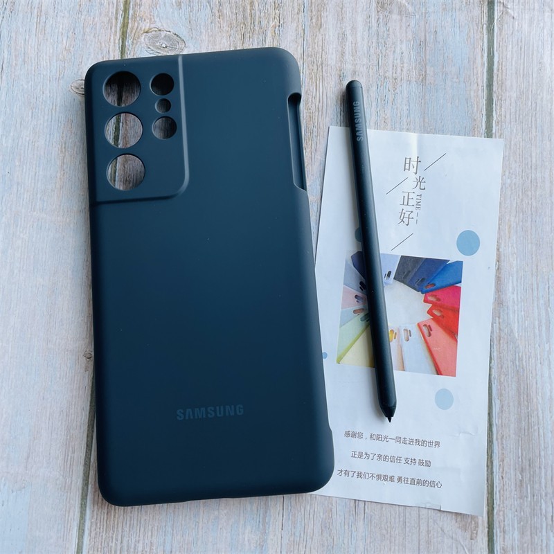 Suitable for Samsung Original S21Ultra Liquid Silicone Mobile Phone Case Protective Cover with Pen Slot 5g Anti-Fall Cover Full Package