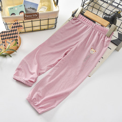 童裝防蚊褲夏季男童女童百搭休閒褲新款冰絲柔軟親膚童褲2024夏款