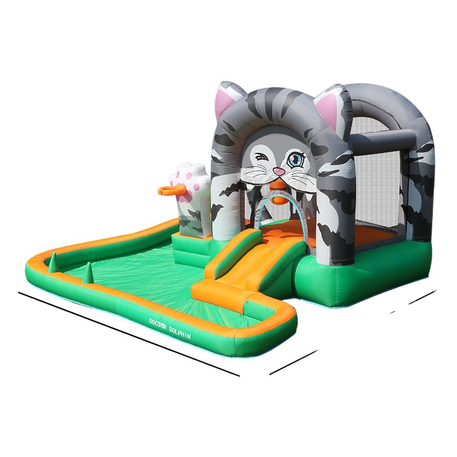 Doctor Dolphin | Castillo inflable infantil interior y exterior para niños pequeña cama de salto inflable para niños gatito cama de salto para niños Castillo