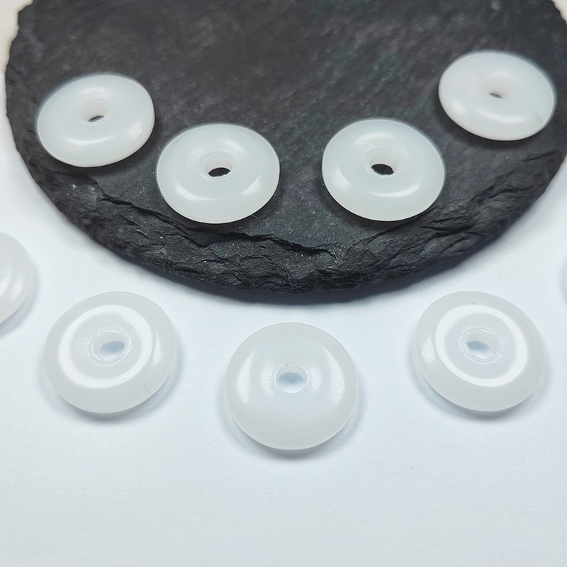 琉璃仿和田玉白玉圓環小孔平安扣吊墜18mm 15mm手鍊diy飾品配飾