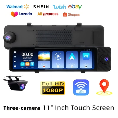 New 11inch HD 4K Driving recorder - c18-carplay3-way-1080pwifi-interconnectionbt-bluetoothgps-positioning