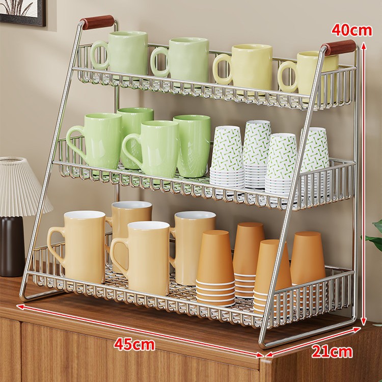 Estante Organizador de Tazas de Mesa Multicapa para Sala de Estar y Cocina