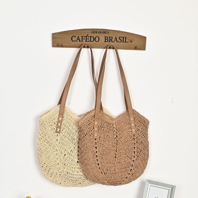 Wholesale generation hair large capacity hollow monofilament woven bag Korean fashion single shoulder straw woven bag paper rope leisure beach
