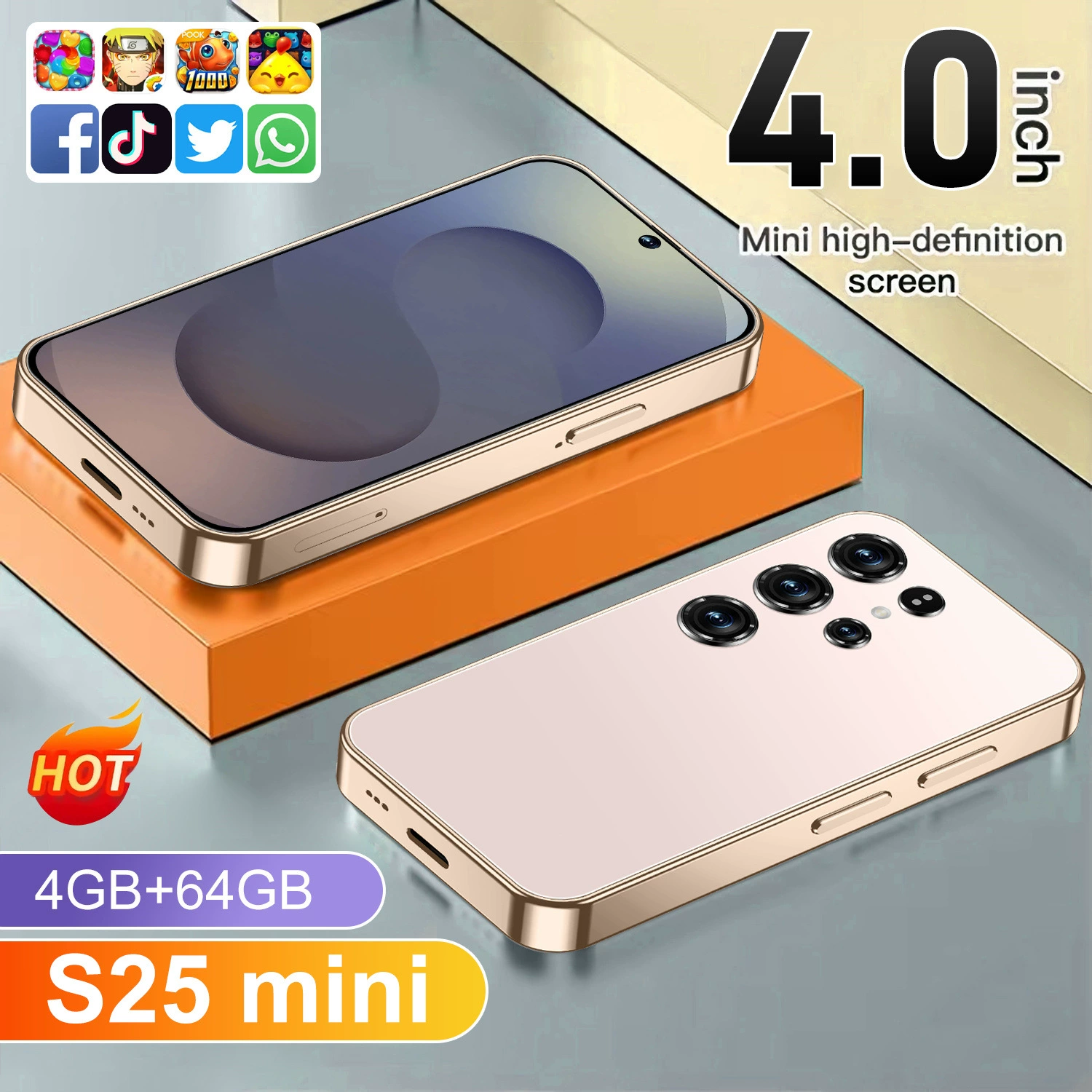 Маленькие умные часы, мобильный телефон, 4.0 дюйма, 64 ГБ, Android, (Кросс-бордер)