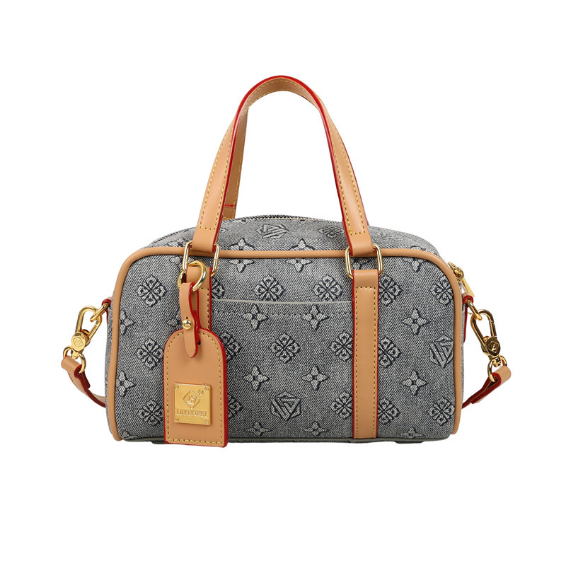 Cross-Border New Women's Bag Simple Versatile Boston Bag Monogram Crossbody Bag Large Capacity Fashion Shoulder Bag - Thumbnail 8