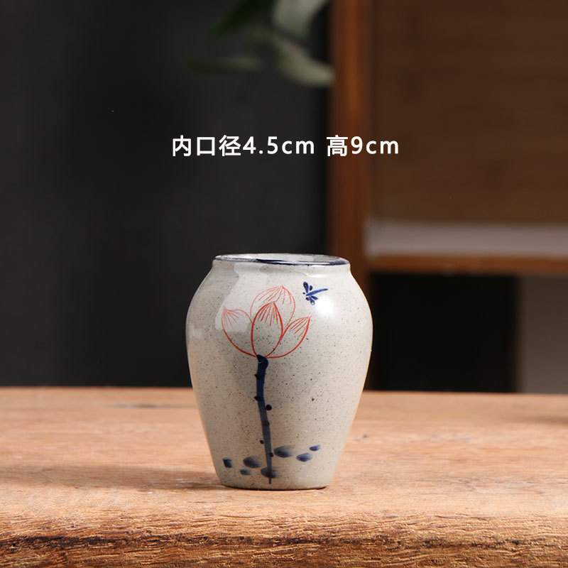 Mini Hand-Painted Blue and White Succulent Flower Pot Ceramic Simple Household Clay Stoneware Small Pottery Pot Clearance Clearance Wholesale