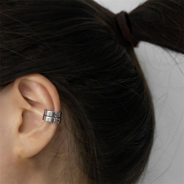 simple ear clips ear bone clip stainless steel earrings wholesale
