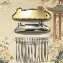 宋锦DIY10齿不锈钢发梳插梳女饰品材料手工发饰配件倒齿梳发夹头