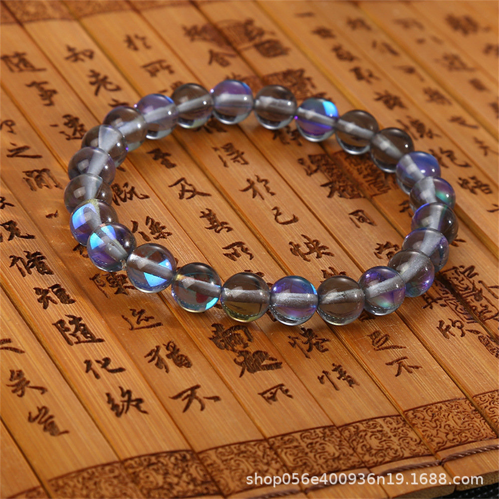 Moda simple 8mm pulsera de piedra de ágata natural alta sensación de mano de cristal cuentas pulsera comercio exterior al por mayor damas