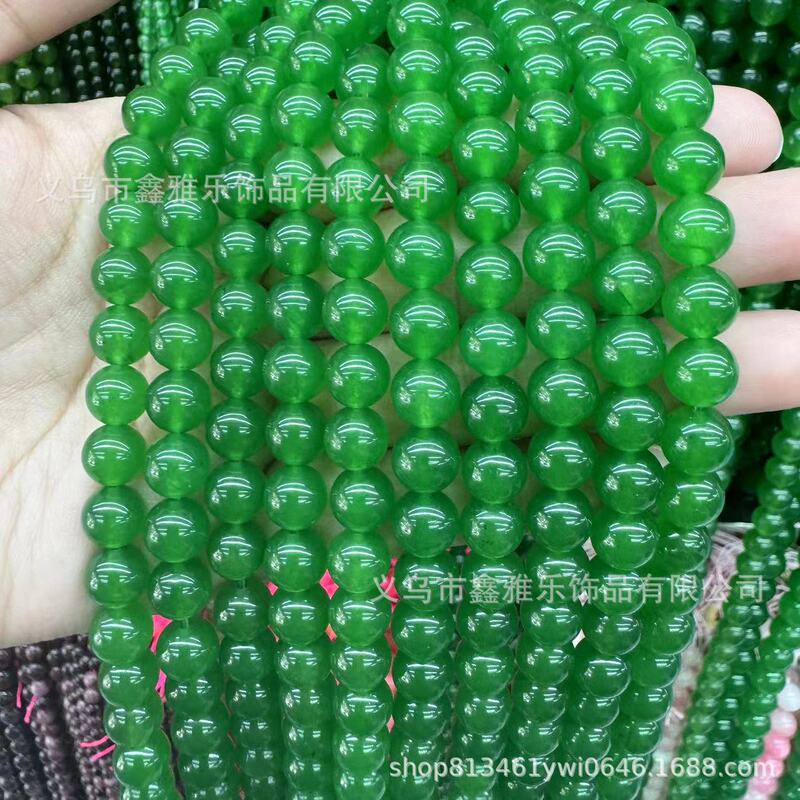 直销高仿晴水和田玉髓散珠蓝水圆珠碧玉串珠diy饰品配件|undefined