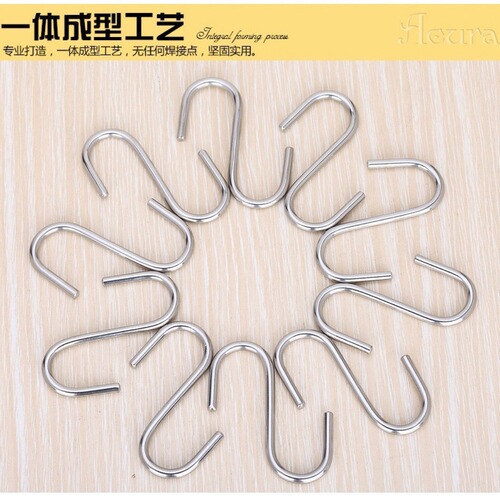 Bold non-magnetic stainless steel s-shaped hook kitchen s hook student desk hook metal iron large hook factory direct sale