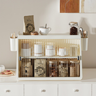 Household Desktop Tea Cup Light Luxury Storage Rack Dining Table Dustproof Water Cup Tea Set Storage Cabinet Large Capacity Multi-Layer Storage Box