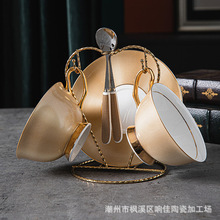 欧式骨瓷咖啡杯碟咖啡具情侣套装中英式耐高温下午茶杯礼品套装