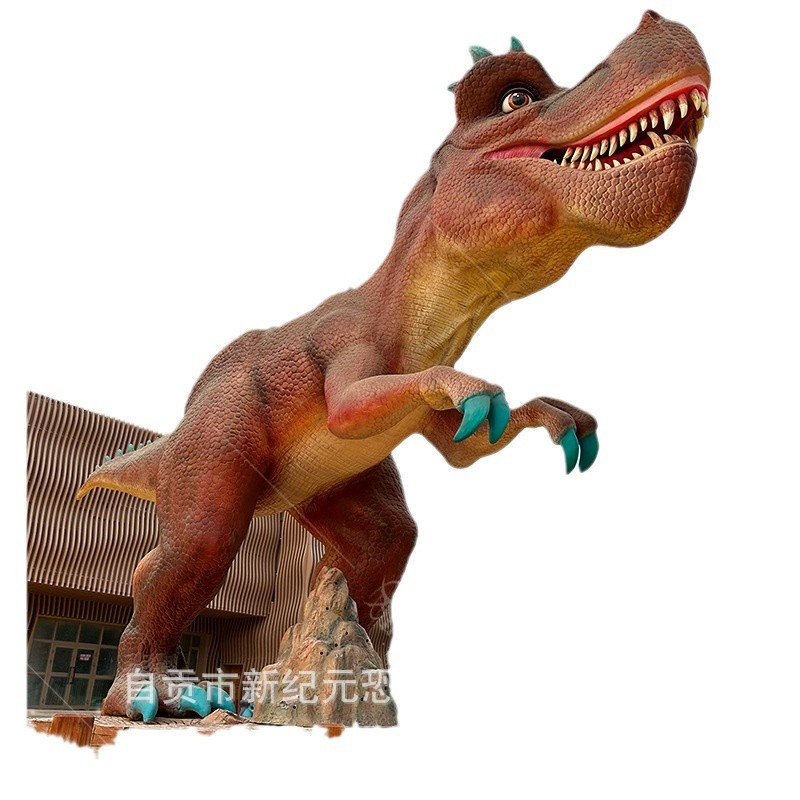 Modelo de dinosaurio de simulación supergrande T. rex Modelo de dinosaurio al aire libre Paisaje Modelo de animales Artesanías de museos