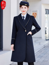 酒店接待工作服售楼职业装羊毛呢大衣空姐前台客服秋冬季加棉加厚