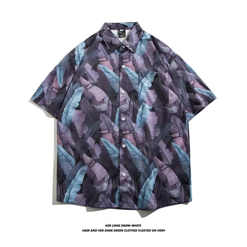 Camisa con botones de solapa suelta de manga larga de todo fósforo de la calle para hombres Venta caliente Flor colorida Impresión digital 3D