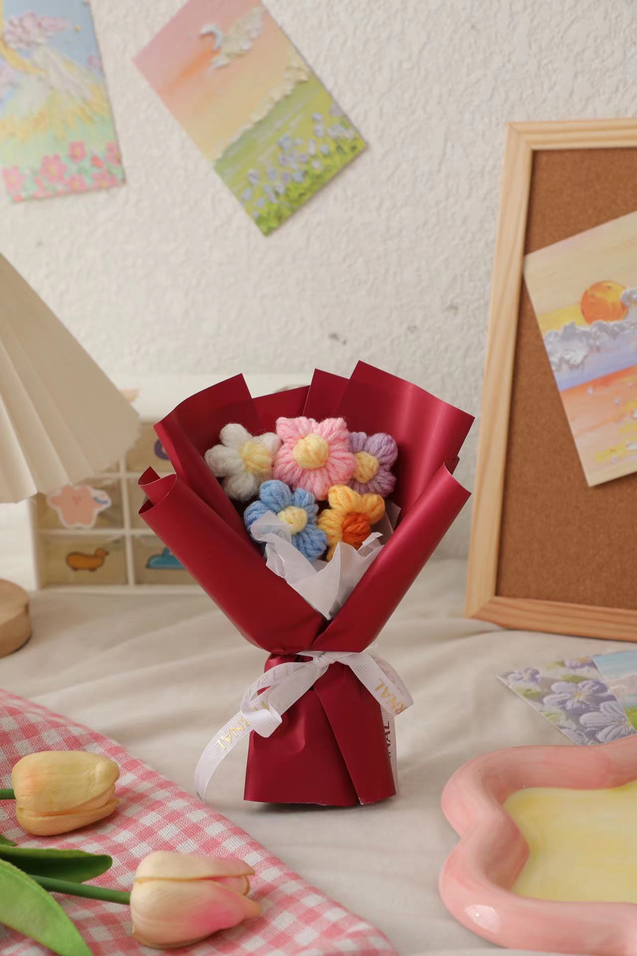 Mignon Fleur Tricoter Date D'anniversaire Festival Ornements display picture 4