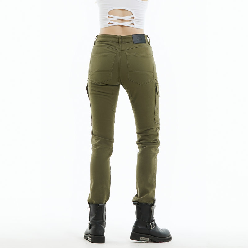 Volero motocicleta Caballero de las mujeres ejército verde ropa de trabajo pantalones de montar retro casual motocicleta incorporado rodillera resistente a la caída